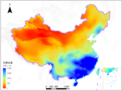 全国多年平均降水量空间分布数据服